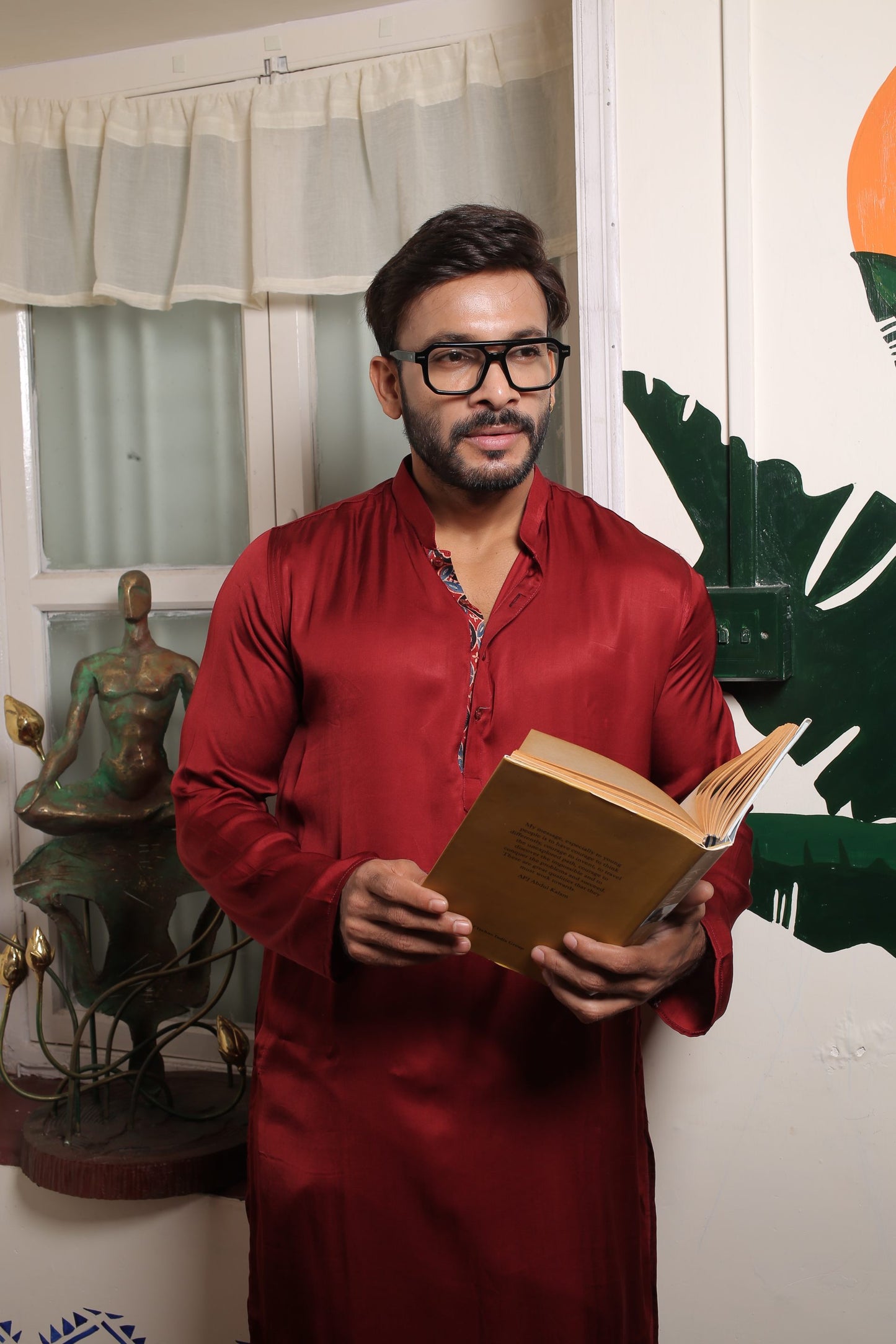 Maroon Soft Modal Silk Kurta