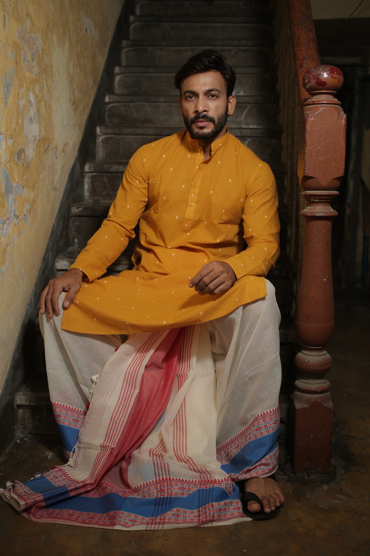 Yellow Designer Cotton Kurta