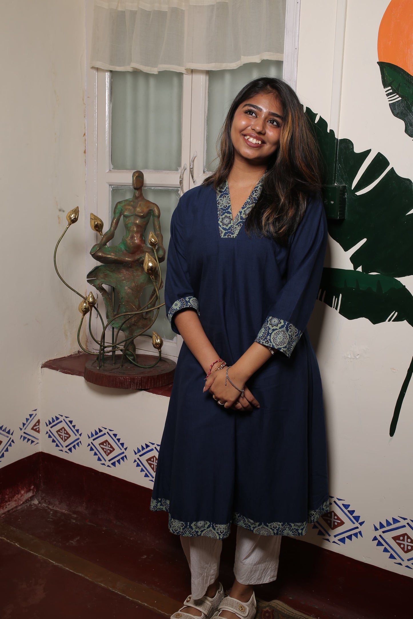 Indigo Three Quarter Sleeved Kurti