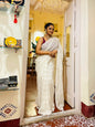 White Pink Handwoven Mulmul Cotton Saree (Copy) (Copy) (Copy)