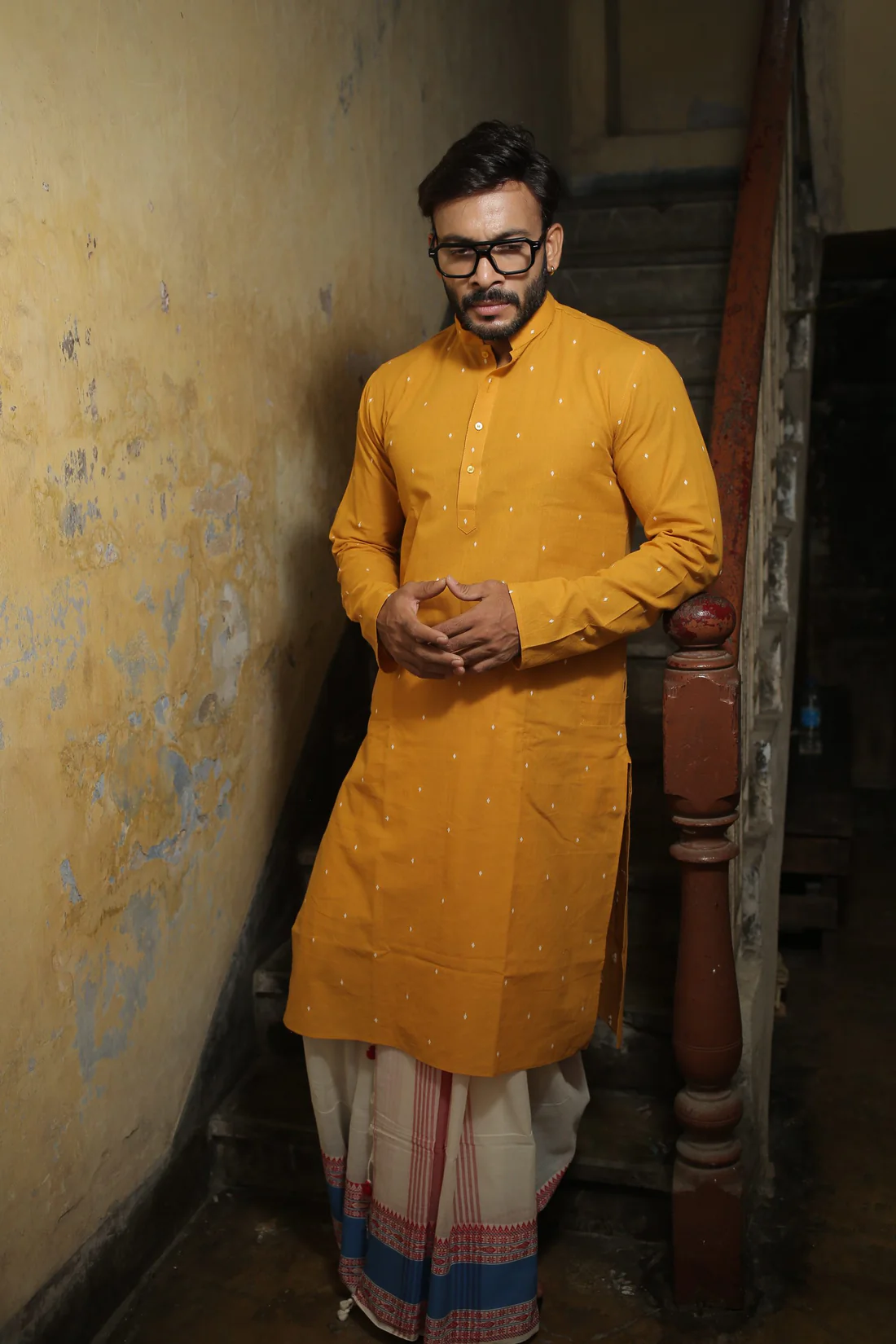 Yellow Designer Cotton Kurta